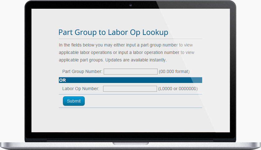 Part Group to Labor Operation Guide Online Version