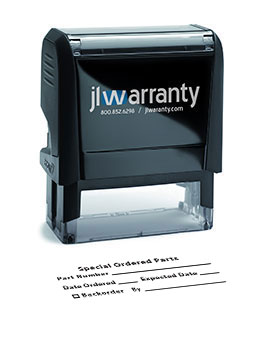 Special Ordered Parts Warranty Stamp