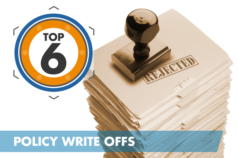 Top 6 Policy Write Offs