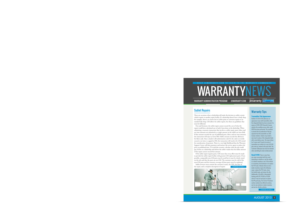Read Warranty News in Print